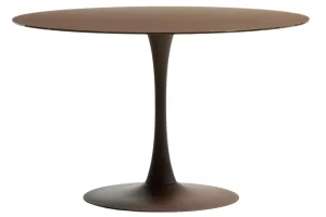 Kave Home Hnědý skleněný jídelní stůl Vedira Ø120 cm