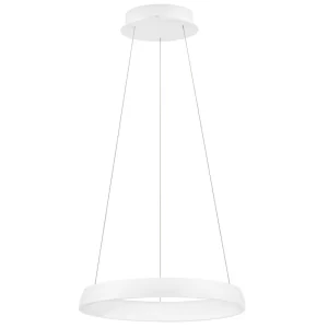 Nova Luce Bílé kovové závěsné LED světlo Ovia 45 cm