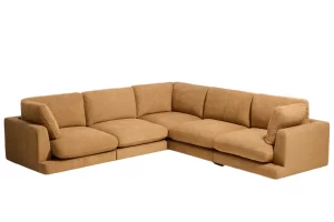 Kave Home Žlutá rohová bouclé pohovka Gala 300 x 300 cm