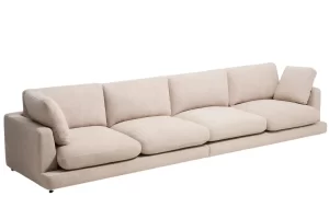 Kave Home Béžová šestimístná bouclé pohovka Gala 390 cm
