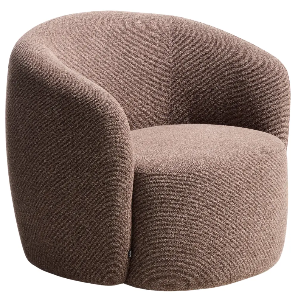 Kave Home Hnědé otočné bouclé křeslo Odenia