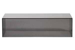 Kave Home Tmavě šedý skleněný konferenční stolek Orlia 110 x 50 cm