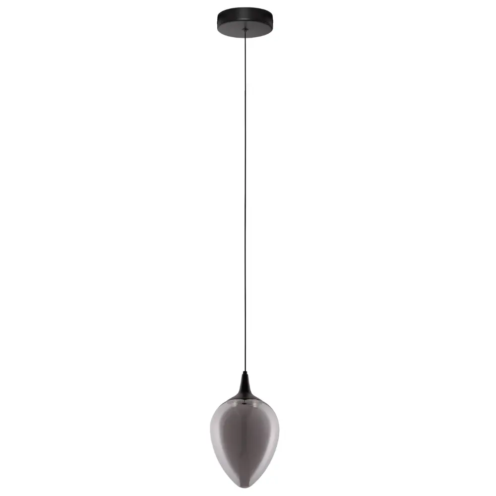 Nova Luce Kouřově šedé skleněné závěsné LED světlo Nali 14 cm