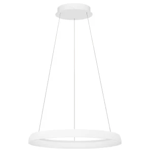 Nova Luce Bílé kovové závěsné LED světlo Ovia 60 cm