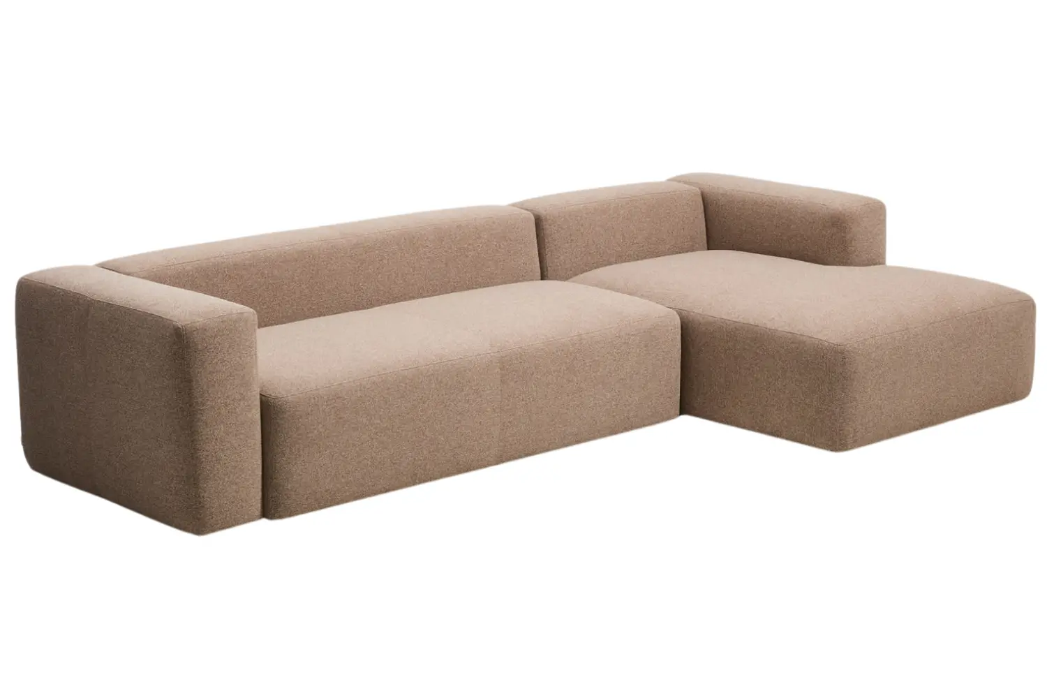 Kave Home Hnědá rohová pohovka Blok 330 cm