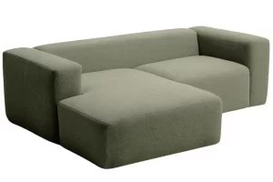 Kave Home Zelená rohová pohovka Blok 240 cm
