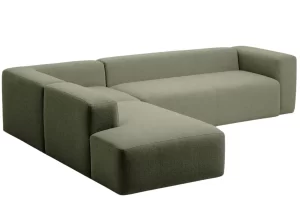 Kave Home Zelená rohová pohovka Blok 320 cm