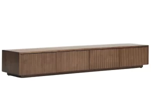 Kave Home Hnědý TV stolek Helvine 200 x 40 cm