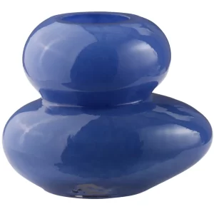 Jotex Modrá skleněná váza BULB 11 cm
