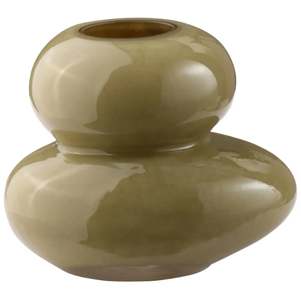 Jotex Zelená skleněná váza BULB 11 cm