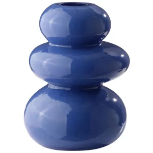 Jotex Modrá skleněná váza BULB 15 cm
