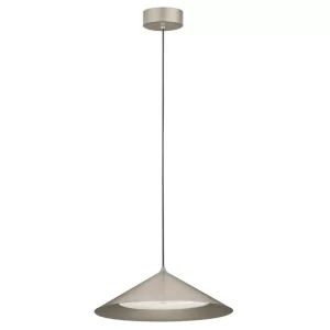 Nova Luce Stříbrnošedé kovové závěsné LED světlo Dario 40 cm