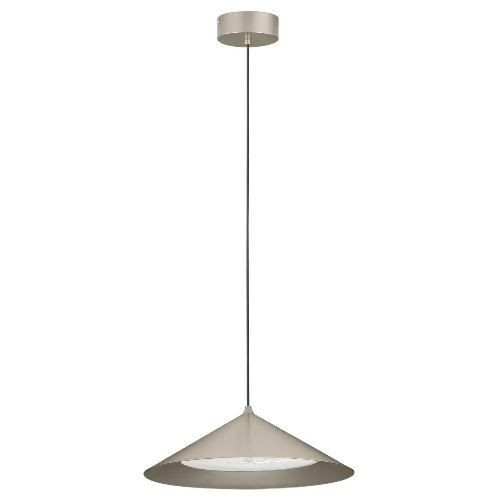 Nova Luce Stříbrnošedé kovové závěsné LED světlo Dario 40 cm
