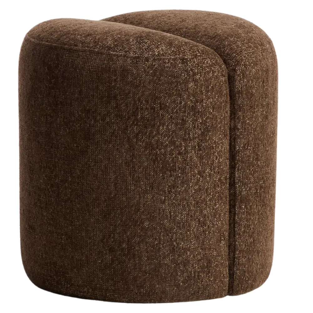 Kave Home Hnědý puf Nedilo Ø45 cm