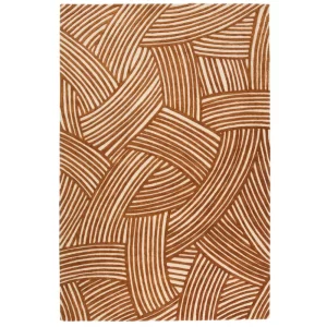 Kave Home Béžovo-oranžový vlněný koberec Poreni 200 x 300 cm