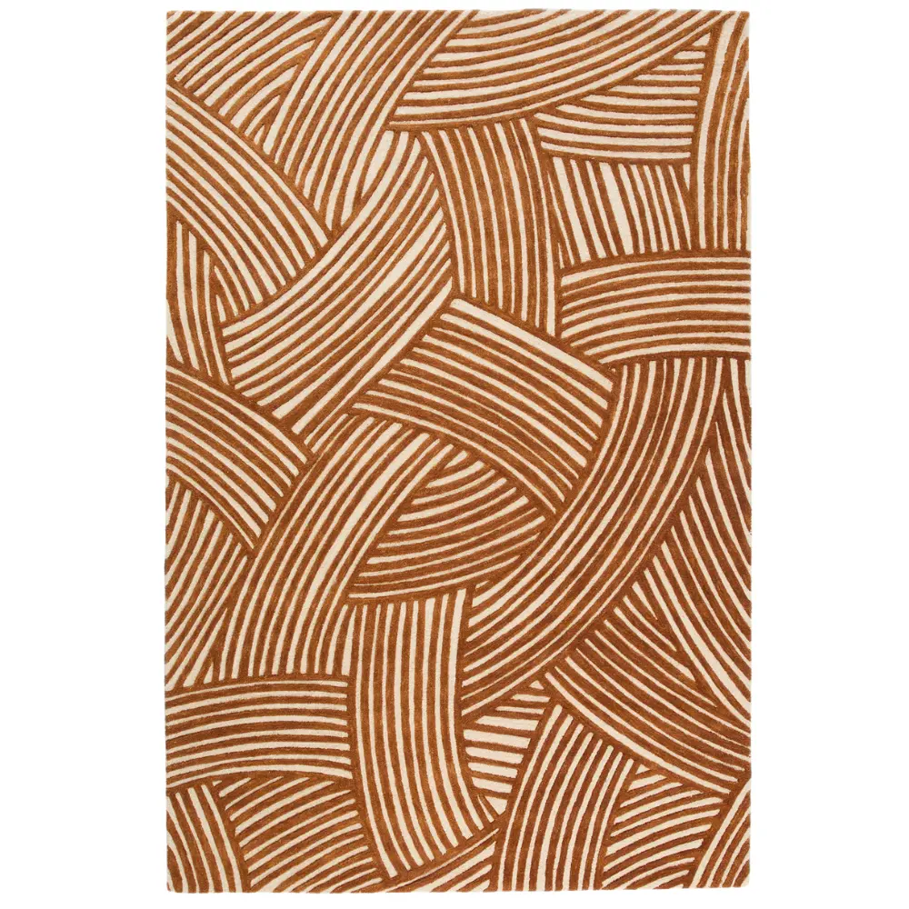 Kave Home Béžovo-oranžový vlněný koberec Poreni 200 x 300 cm