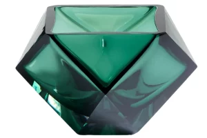 Kave Home Zelená skleněná váza Uconi 14 cm