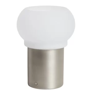 Kave Home Stříbrná kovová stolní LED lampa Leruna 27 cm
