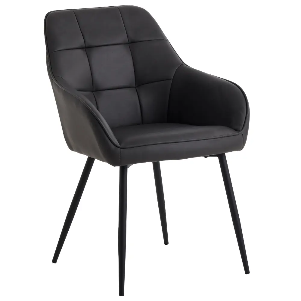 Unique Furniture Tmavě šedá koženková jídelní židle Nolan