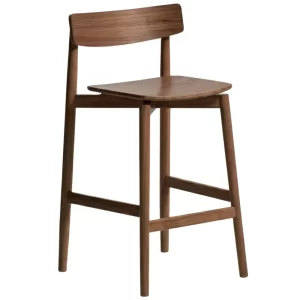 Kave Home Hnědá dřevěná barová židle Evera 66 cm s opěradlem
