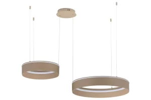 Nova Luce Béžové kovové závěsné LED světlo Olivia 112 cm
