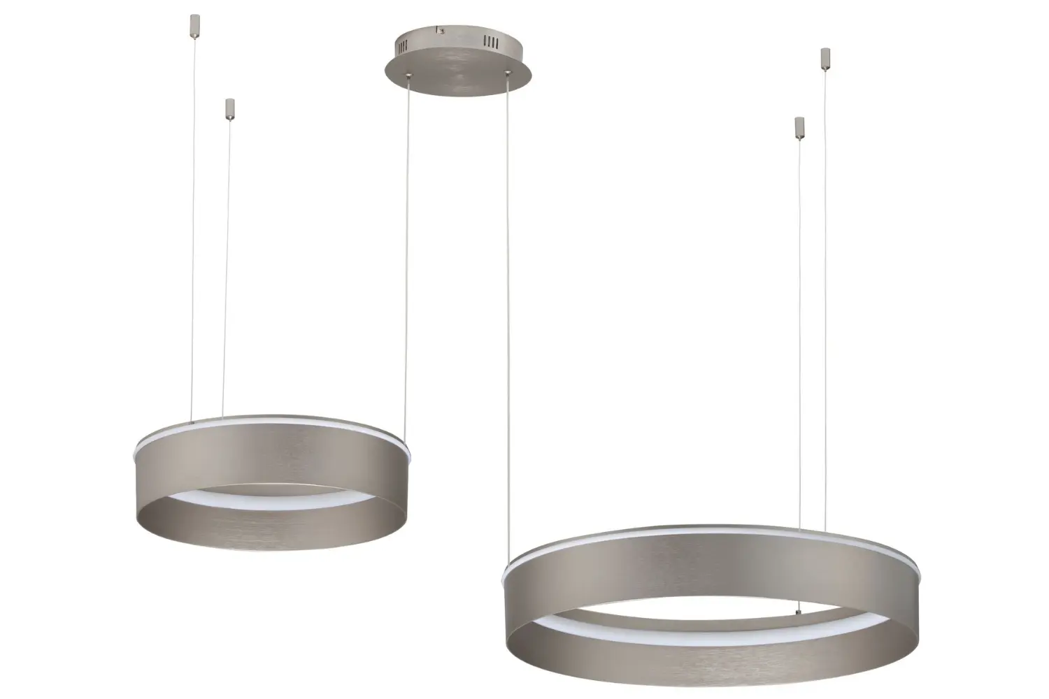 Nova Luce Stříbrné kovové závěsné LED světlo Olivia 112 cm