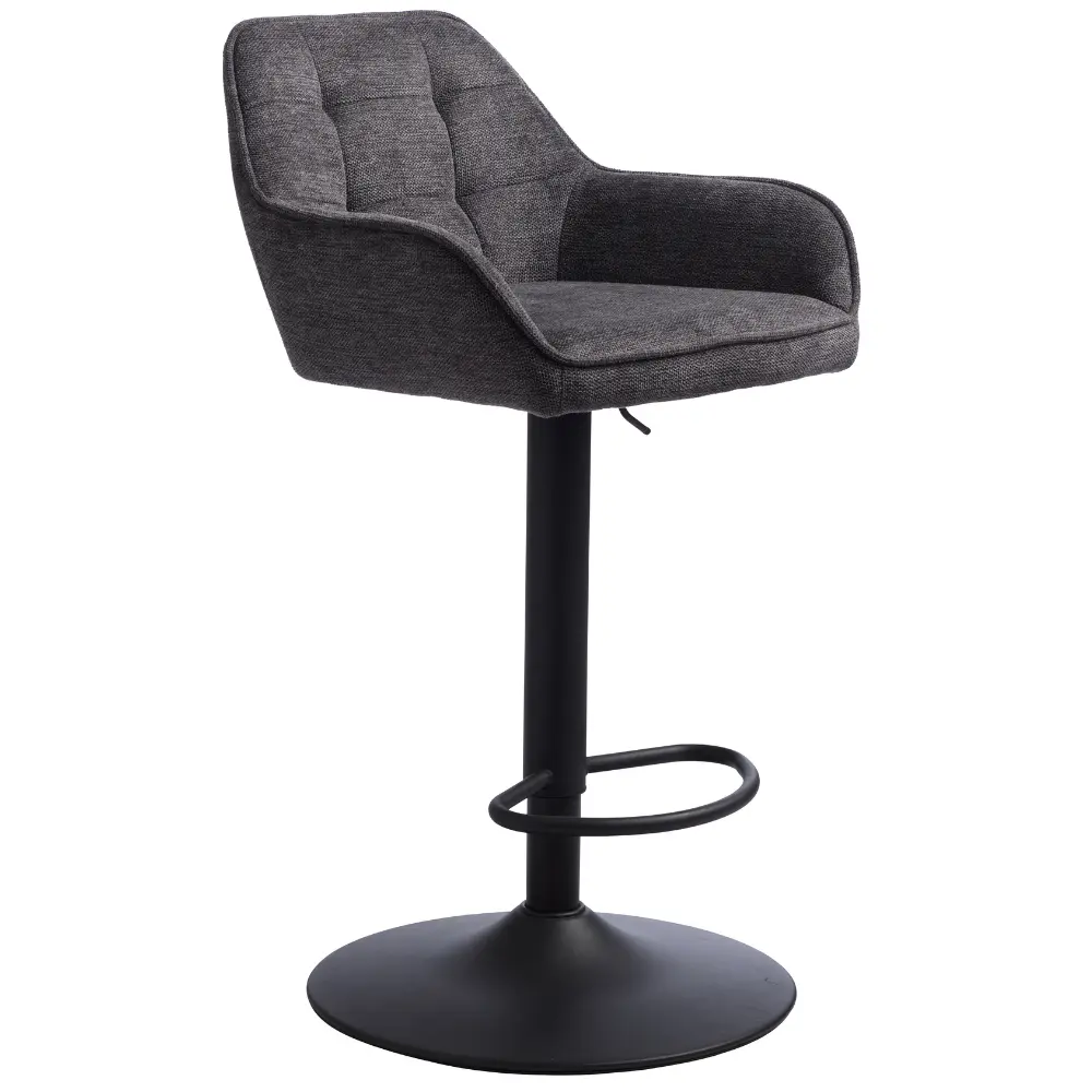 Unique Furniture Šedá čalouněná otočná barová židle Nolan 74-89 cm