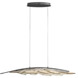 Nova Luce Šedohnědé skleněné závěsné LED světlo Amado 104 cm