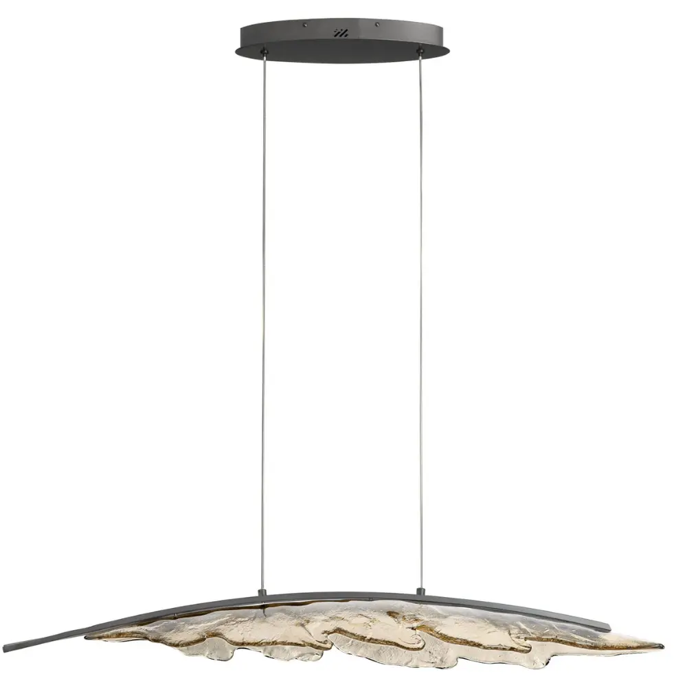 Nova Luce Šedohnědé skleněné závěsné LED světlo Amado 104 cm