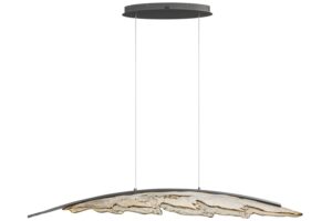 Nova Luce Šedohnědé skleněné závěsné LED světlo Amado 131 cm