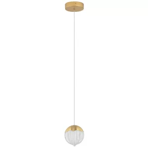 Nova Luce Zlaté skleněné závěsné LED světlo Alicia 12 cm