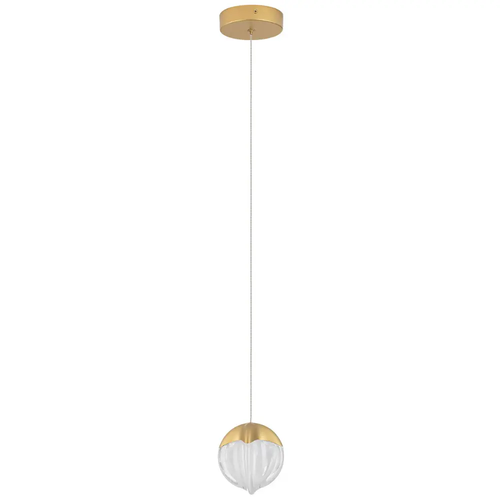 Nova Luce Zlaté skleněné závěsné LED světlo Alicia 12 cm