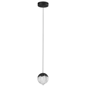 Nova Luce Černé skleněné závěsné LED světlo Alicia 12 cm