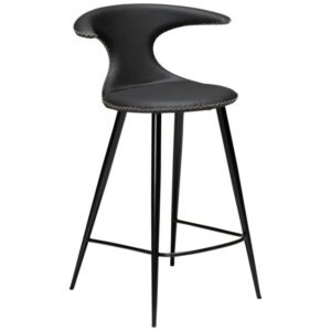 ​​​​​Dan-Form Černá kožená barová židle DAN-FORM Flair 68 cm