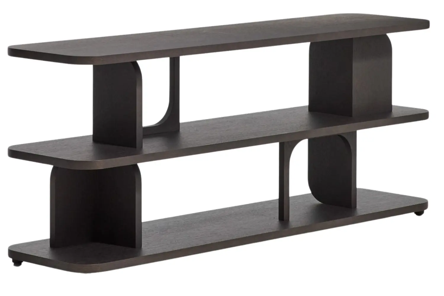Kave Home Tmavě hnědý dubový regál Aduma 66 x 160 cm
