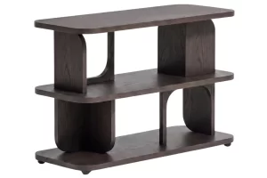 Kave Home Tmavě hnědý dubový regál Aduma 66 x 100 cm