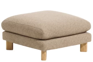Kave Home Hnědá podnožka Vera 80 x 80 cm s dubovou podnoží