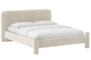 Micadoni Světle béžová dvoulůžková postel Vera 160 x 200 cm