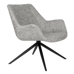 Zuiver Šedé čalouněné otočné lounge křeslo DOULTON