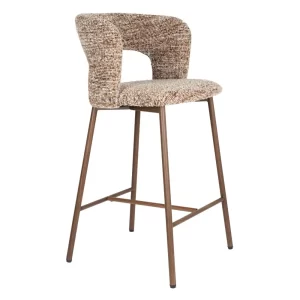 White Label Hnědá čalouněná barová židle CHELSEA 67 cm