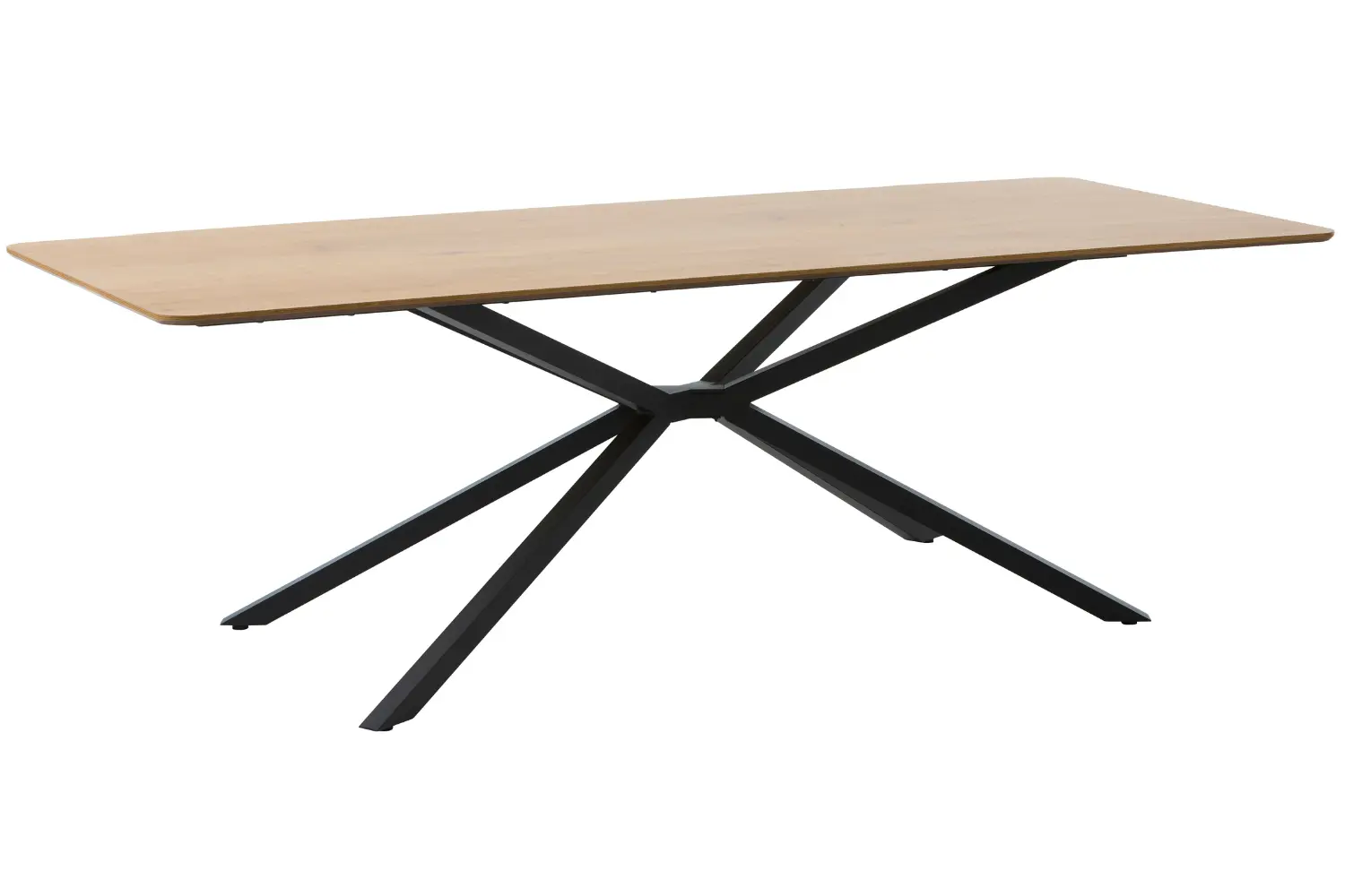 Unique Furniture Černý jídelní stůl Cesura 200 x 100 cm s dubovým dekorem