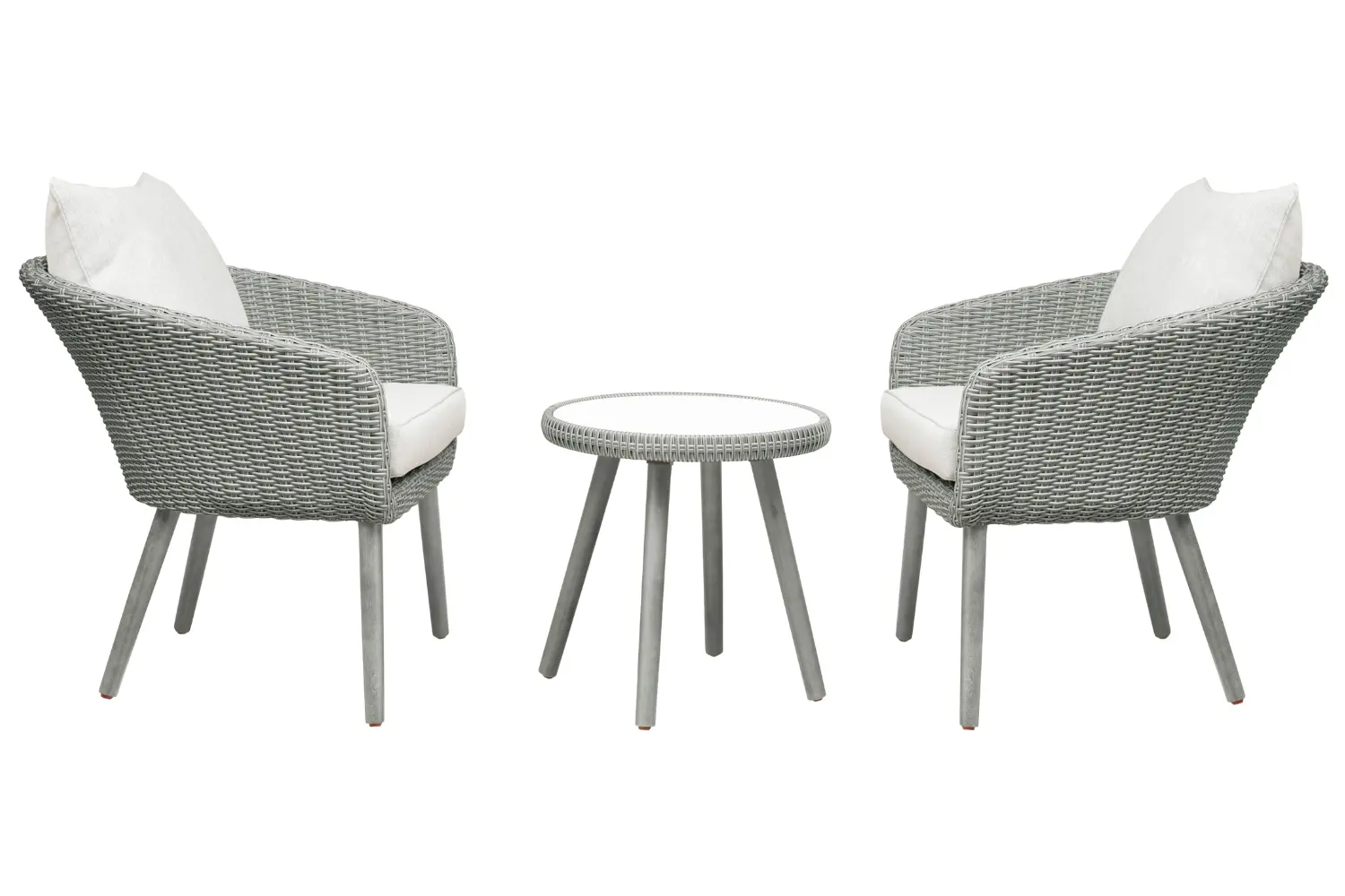 Unique Furniture Set dvou světle šedých zahradních křesel a stolku Bistro